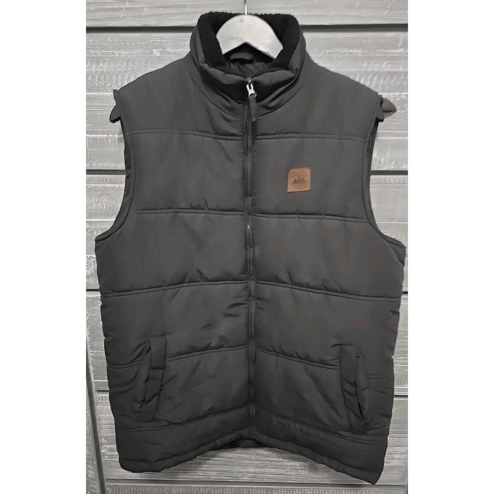 Field&Stream Puffer Vest Mens Size Medium Charcoal Gray Hunting Fishing
